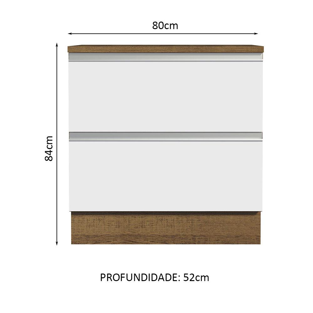 Foto 3 pulgar | Mueble de Cocina 80 cm Madesa Glamy 2 Cajones Marrón