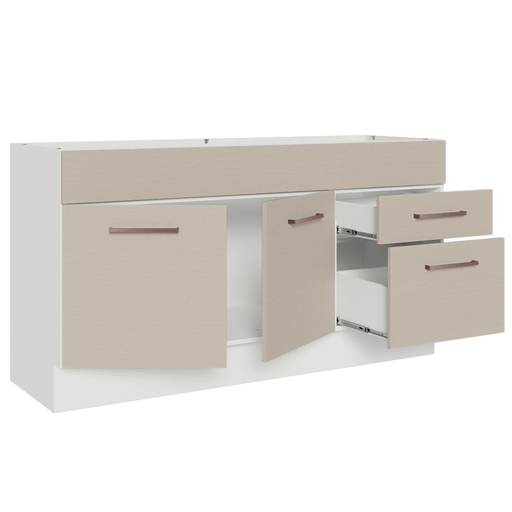 Foto 5 pulgar | Mueble de Cocina para Fregadero 150 cm 2 Puertas y 2 Cajones Madesa Agata  Blanco