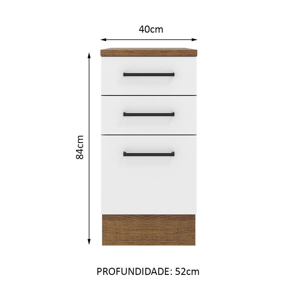 Foto 3 pulgar | Mueble de Cocina Madesa Agata 40 cm 3 Cajones Marrón