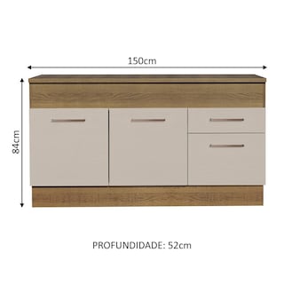 Foto 2 | Mostrador para Fregadero con Encimera para Cocina Madesa Agata Marrón