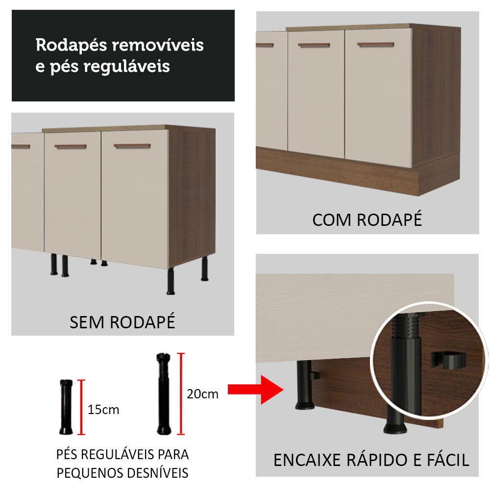 Foto 8 pulgar | Mostrador para Fregadero con Encimera para Cocina Madesa Agata Marrón