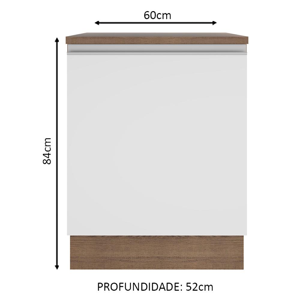 Foto 3 pulgar | Mueble de Cocina Madesa Glamy 60 cm 1 Puerta Blanco