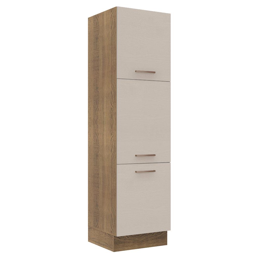 Foto 2 pulgar | Mueble De Cocina Organizador 60 Cm 3 Puertas Marrón/crema Agata Madesa