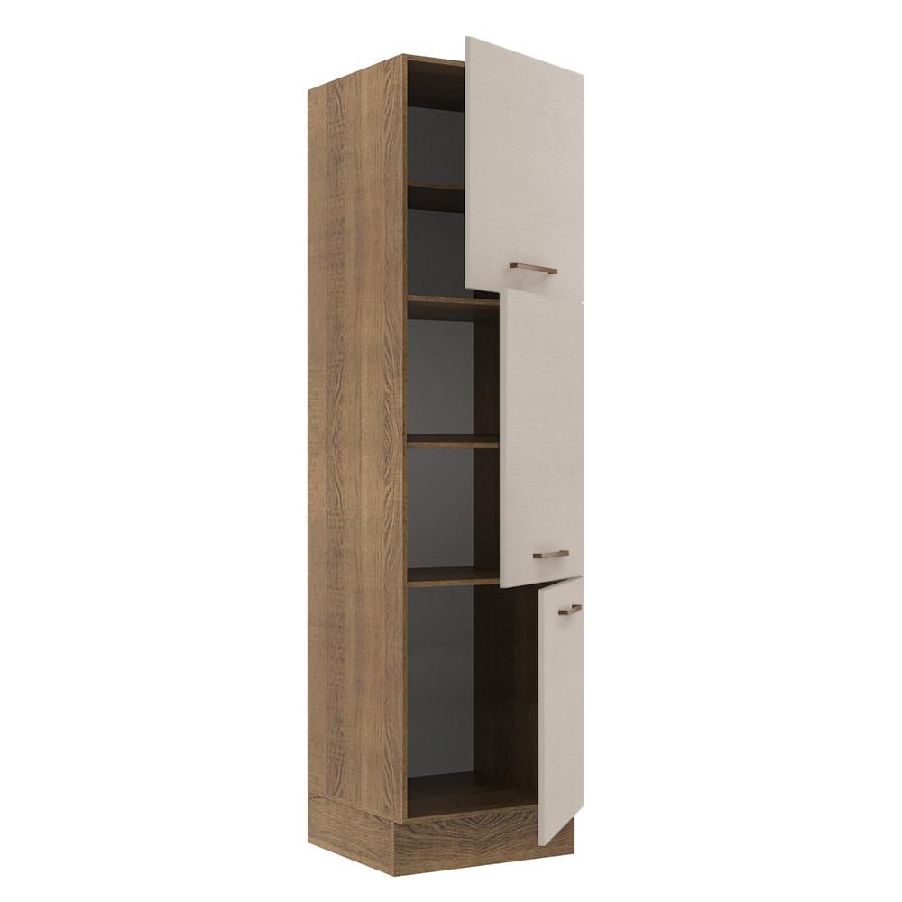 Foto 5 pulgar | Mueble De Cocina Organizador 60 Cm 3 Puertas Marrón/crema Agata Madesa