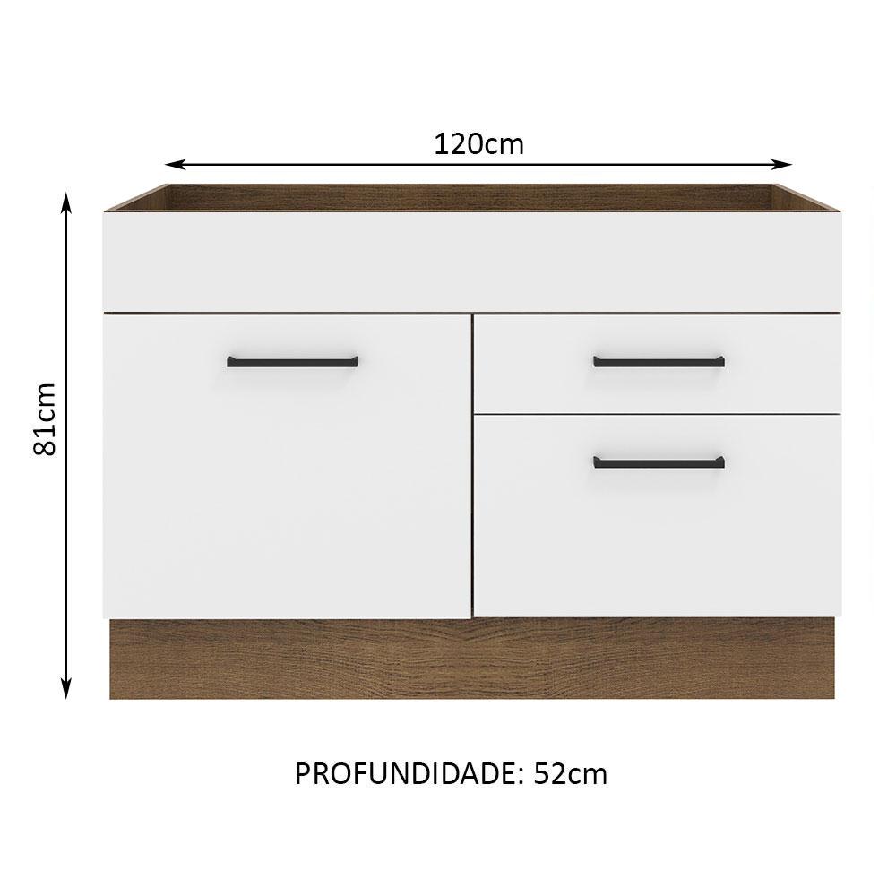 Foto 3 pulgar | Mueble de Cocina para Fregadero Madesa Agata 1 Puerta y 2 Cajones Marrón