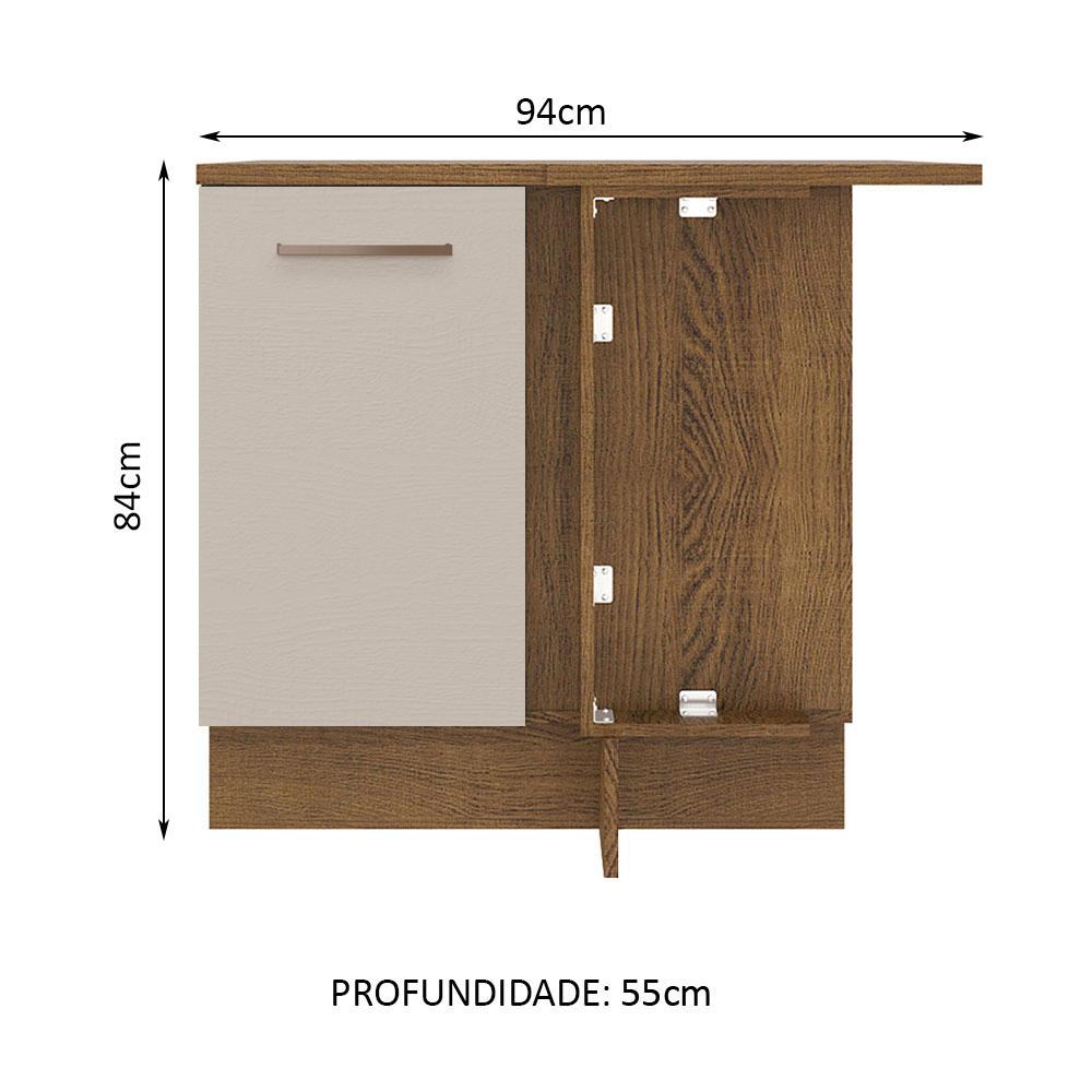 Foto 3 pulgar | Mueble de Cocina Esquinero 1 Puerta Marrón y Crema Agata Madesa