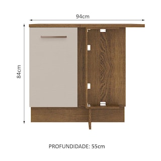 Foto 2 | Mueble de Cocina Esquinero 1 Puerta Marrón y Crema Agata Madesa