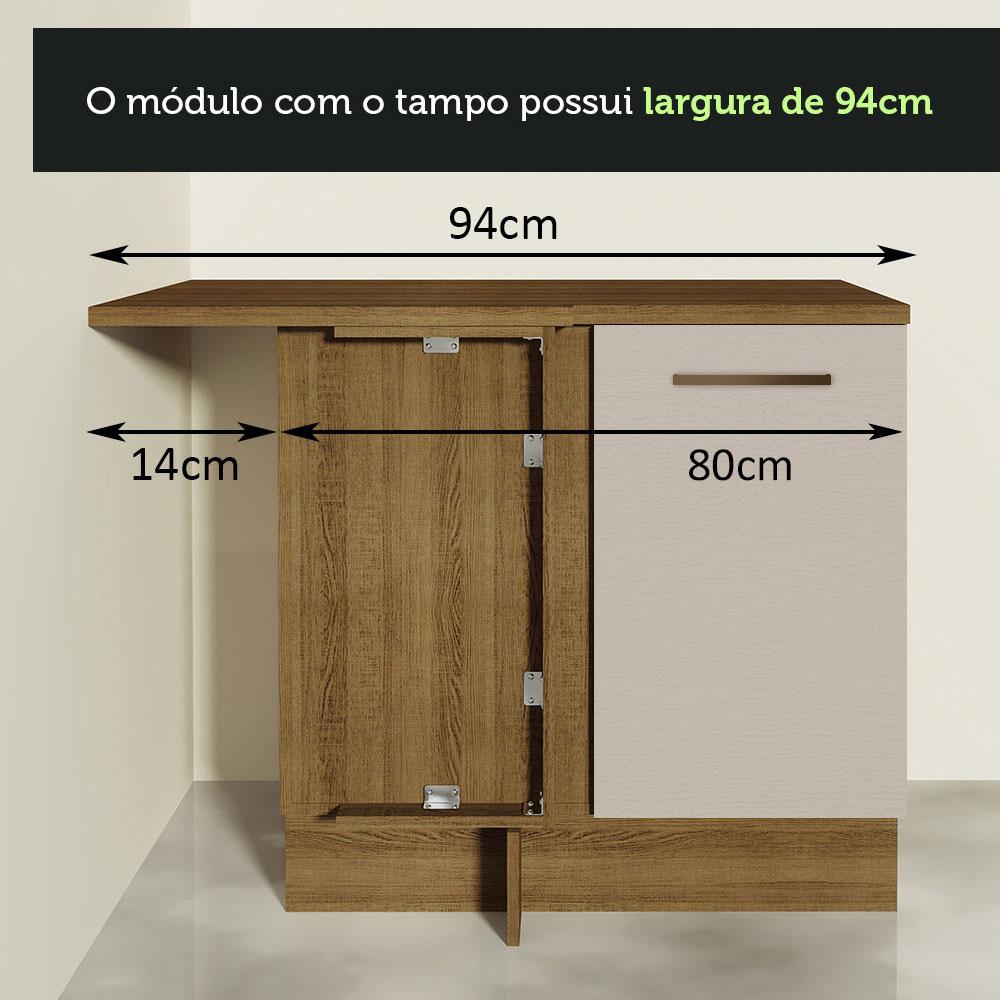 Foto 7 pulgar | Mueble de Cocina Esquinero 1 Puerta Marrón y Crema Agata Madesa