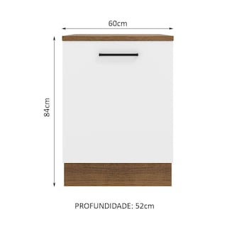 Foto 2 | Mueble de Cocina Madesa Agata 60 cm 1 Puerta Marrón