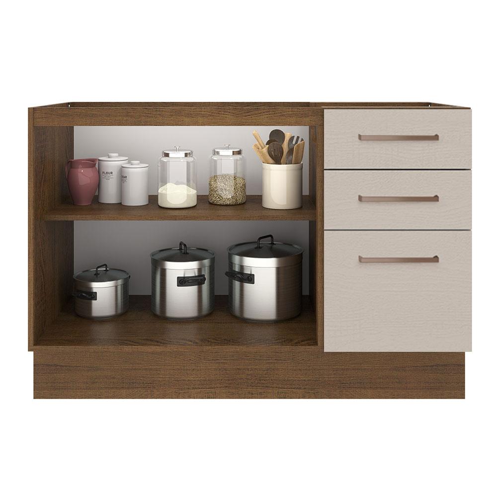 Foto 4 pulgar | Mueble de Cocina para Fregadero 2 Puertas y 3 Cajones Madesa Ágata Marrón