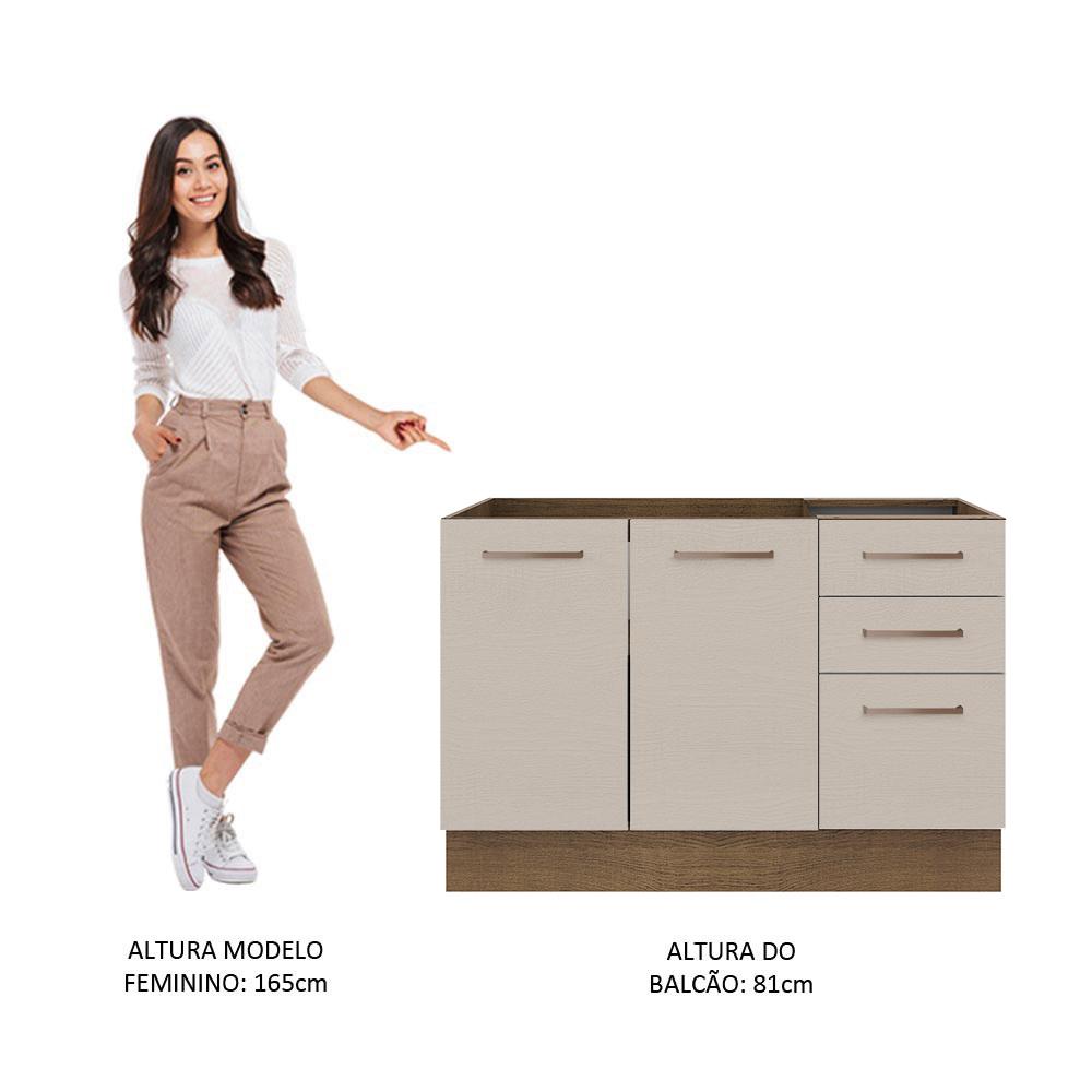 Foto 5 | Mueble de Cocina para Fregadero 2 Puertas y 3 Cajones Madesa Ágata Marrón