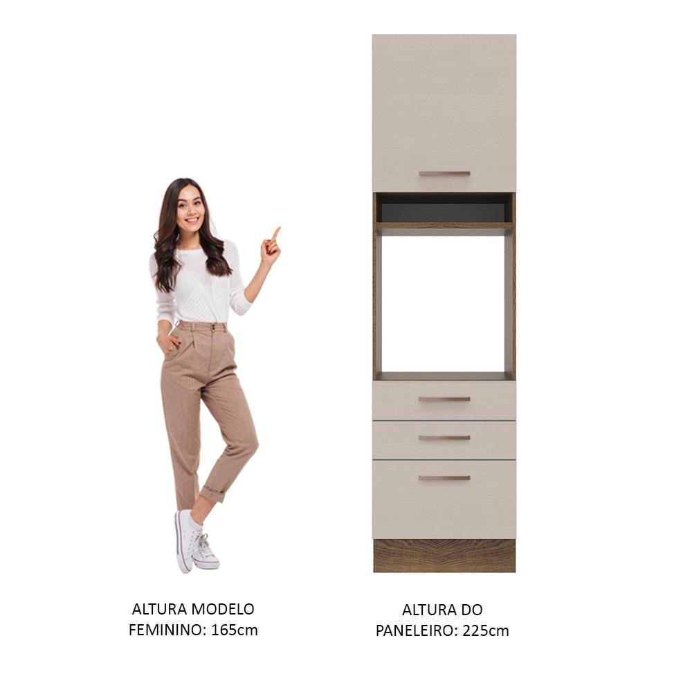 Foto 5 | Mueble De Cocina Para Horno 60 Cm 1 Puerta Y 3 Cajones Marrón/crema Agata Madesa