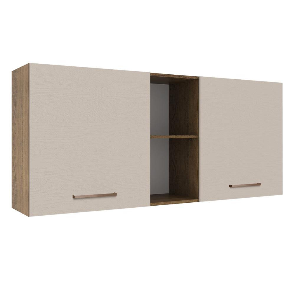 Alacena 150 Cm 2 Puertas Y 2 Nichos Marrón/crema Agata Madesa