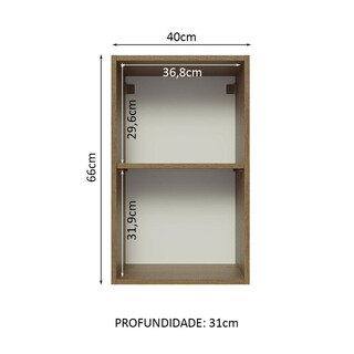 Foto 3 | Alacena Madesa Glamy 1 Puerta Marrón/Blanco
