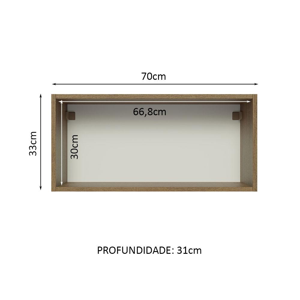 Foto 4 pulgar | Alacena Madesa Glamy Blanco de 70 Cm