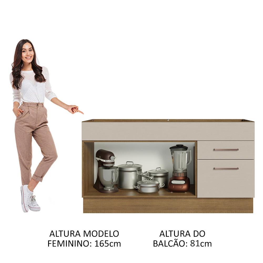 Foto 6 pulgar | Mueble de Cocina para Fregadero 150 cm 2 Puertas y 2 Cajones Madesa Agata Marrón