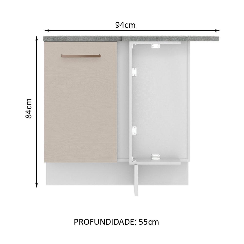 Foto 3 pulgar | Mueble de Cocina Esquinero Madesa Ágata Blanco 1 Puerta