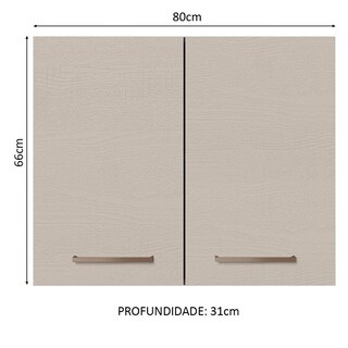 Foto 2 | Alacena 80 cm 2 Puertas Madesa Agata Blanco