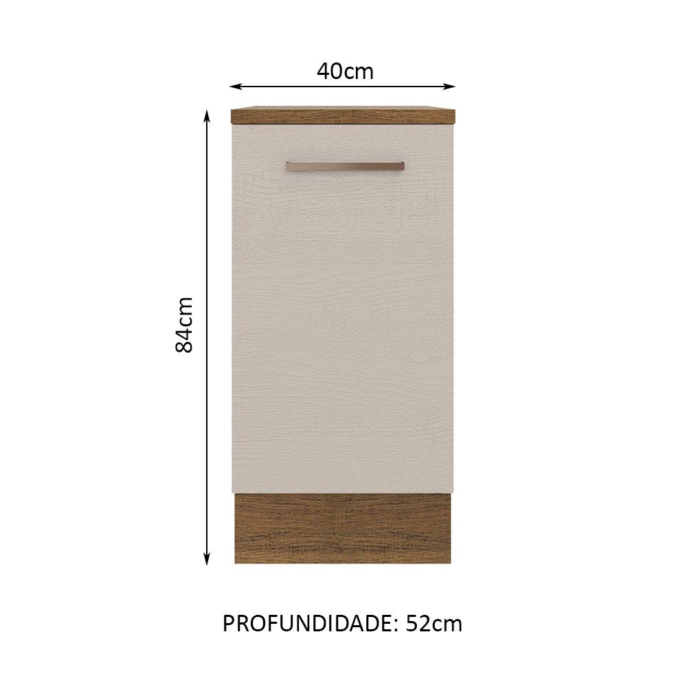 Foto 3 pulgar | Mueble de Cocina 40 cm 1 Puerta Madesa Agata Marrón