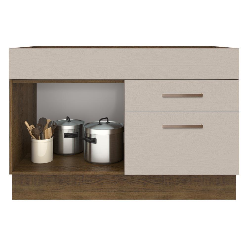 Foto 4 pulgar | Mueble de Cocina para Fregadero 1 Puerta y 2 Cajones Madesa Agata Marrón