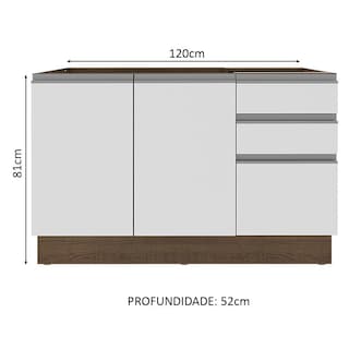 Foto 2 | Mueble de Cocina para Fregadero Madesa Glamy Blanco sin Tablero ni Fregadero
