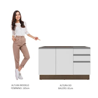 Foto 7 | Mueble de Cocina para Fregadero Madesa Glamy Blanco sin Tablero ni Fregadero