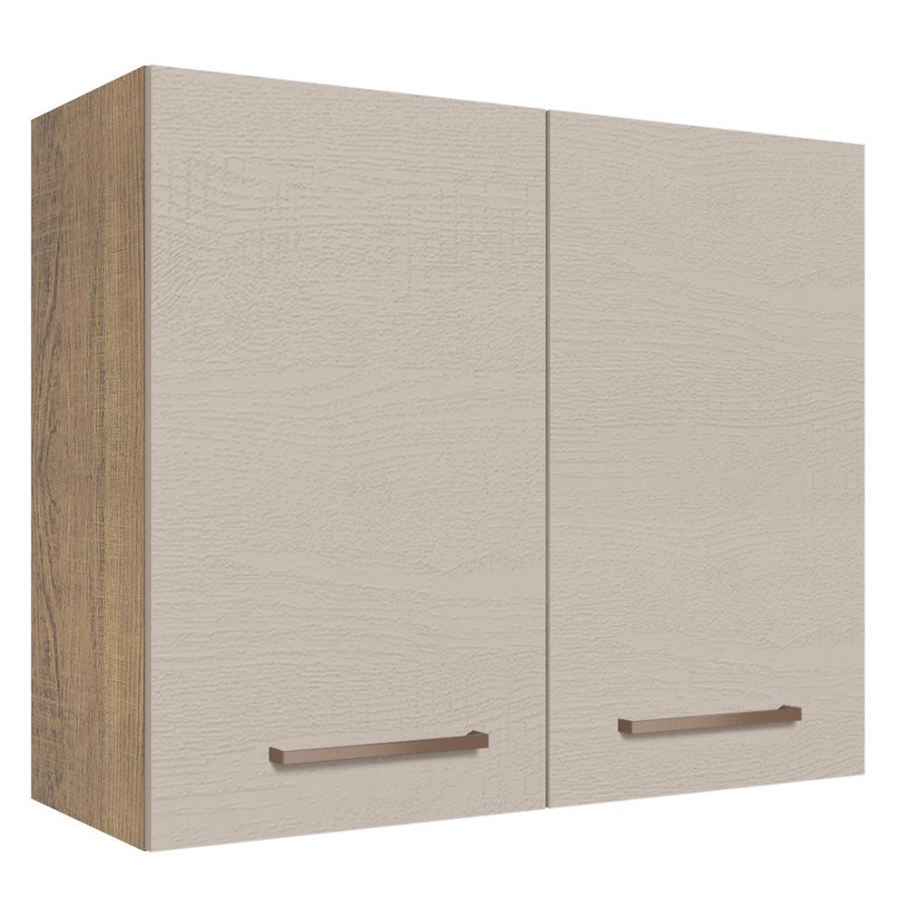 Alacena Agata Madesa 80 cm 2 Puertas Marrón y Crema