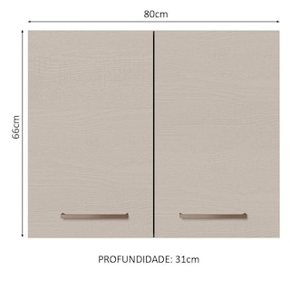 Foto 2 | Alacena Agata Madesa 80 cm 2 Puertas Marrón y Crema