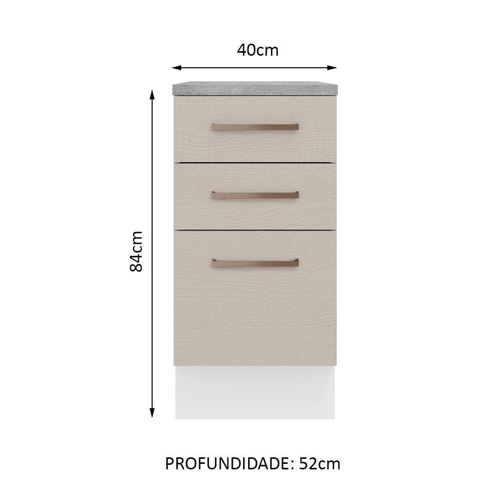 Foto 3 pulgar | Mueble para Cocina Madesa Agata Beige 3 Cajones