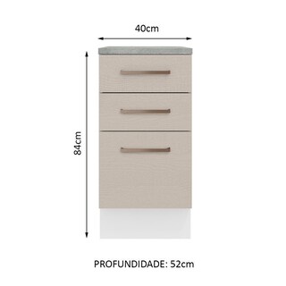 Foto 2 | Mueble para Cocina Madesa Agata Beige 3 Cajones
