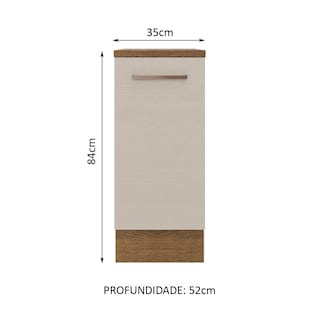 Foto 2 | Mueble de Cocina Madesa Agata 35 cm 1 Puerta Marrón