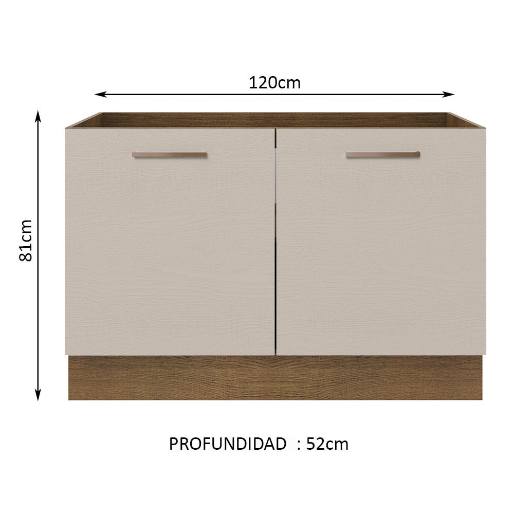 Foto 3 pulgar | Mueble de Cocina Madesa Agata - Mostrador para Fregadero 120 cm