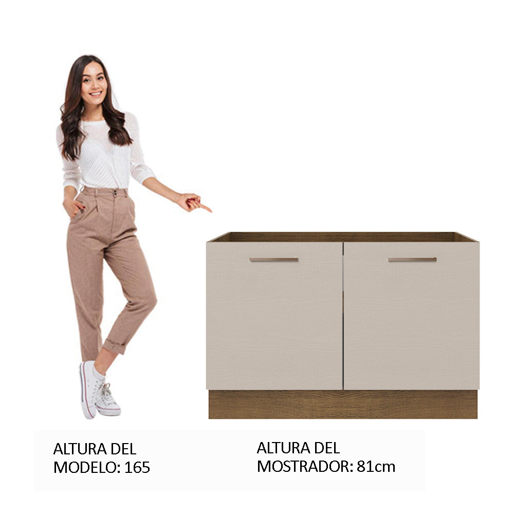 Foto 6 pulgar | Mueble de Cocina Madesa Agata - Mostrador para Fregadero 120 cm