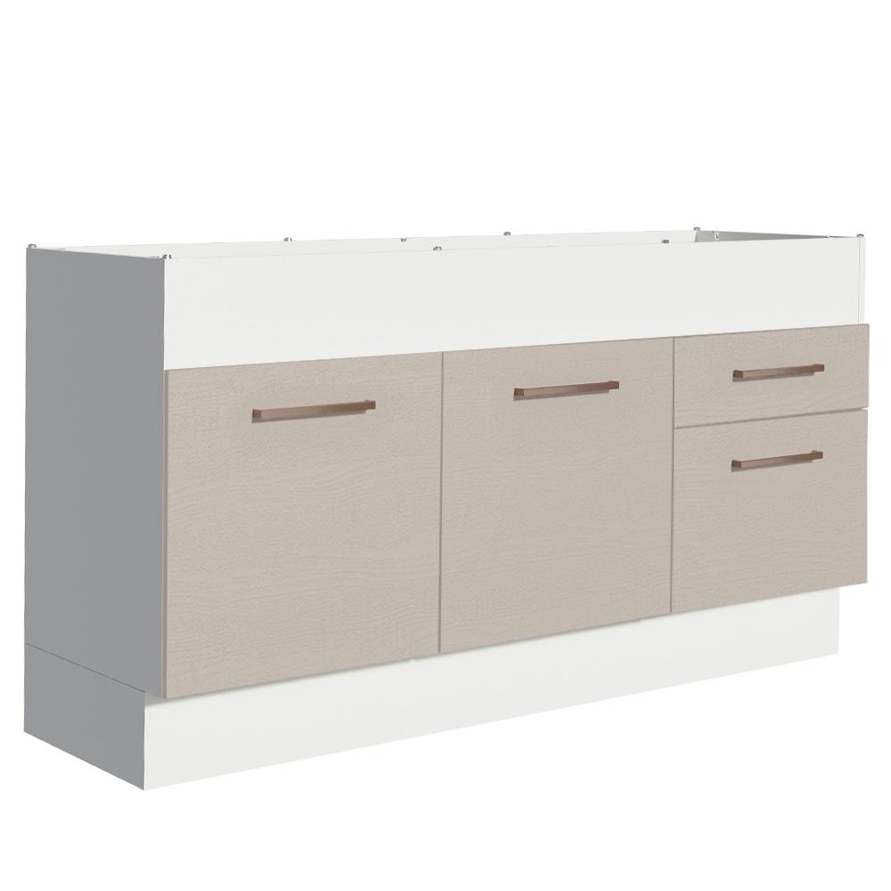 Foto 2 pulgar | Mueble de Cocina para Fregadero 150 cm 2 Puertas y 2 Cajones Madesa Agata Blanco