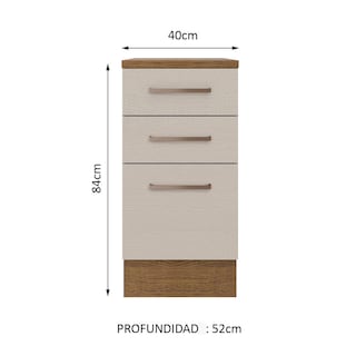 Foto 2 | Mueble para Cocina Madesa Ágata Marrón 3 Cajones