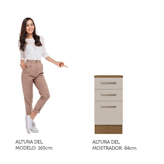 Foto 4 | Mueble para Cocina Madesa Ágata Marrón 3 Cajones