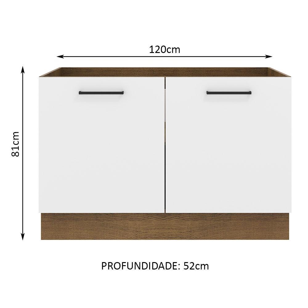 Foto 2 | Mueble de Cocina para Fregadero Madesa Agata 120 cm 2 Puertas Marrón