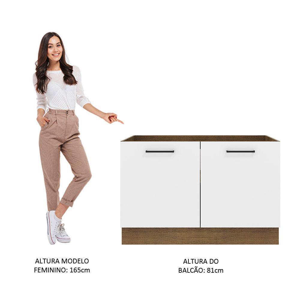 Foto 6 pulgar | Mueble de Cocina para Fregadero Madesa Agata 120 cm 2 Puertas Marrón