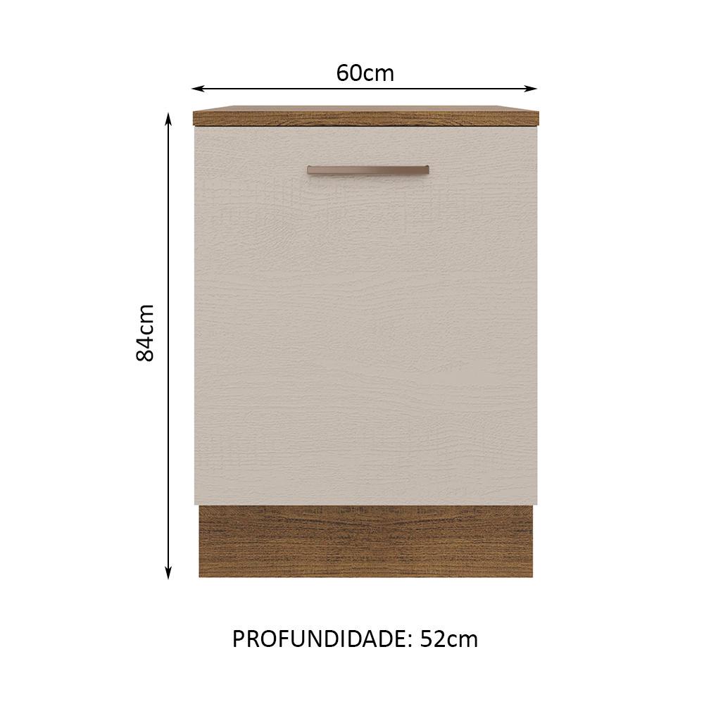 Foto 2 | Mueble de Cocina 60 cm 1 Puerta Agata Madesa Marrón y Crema