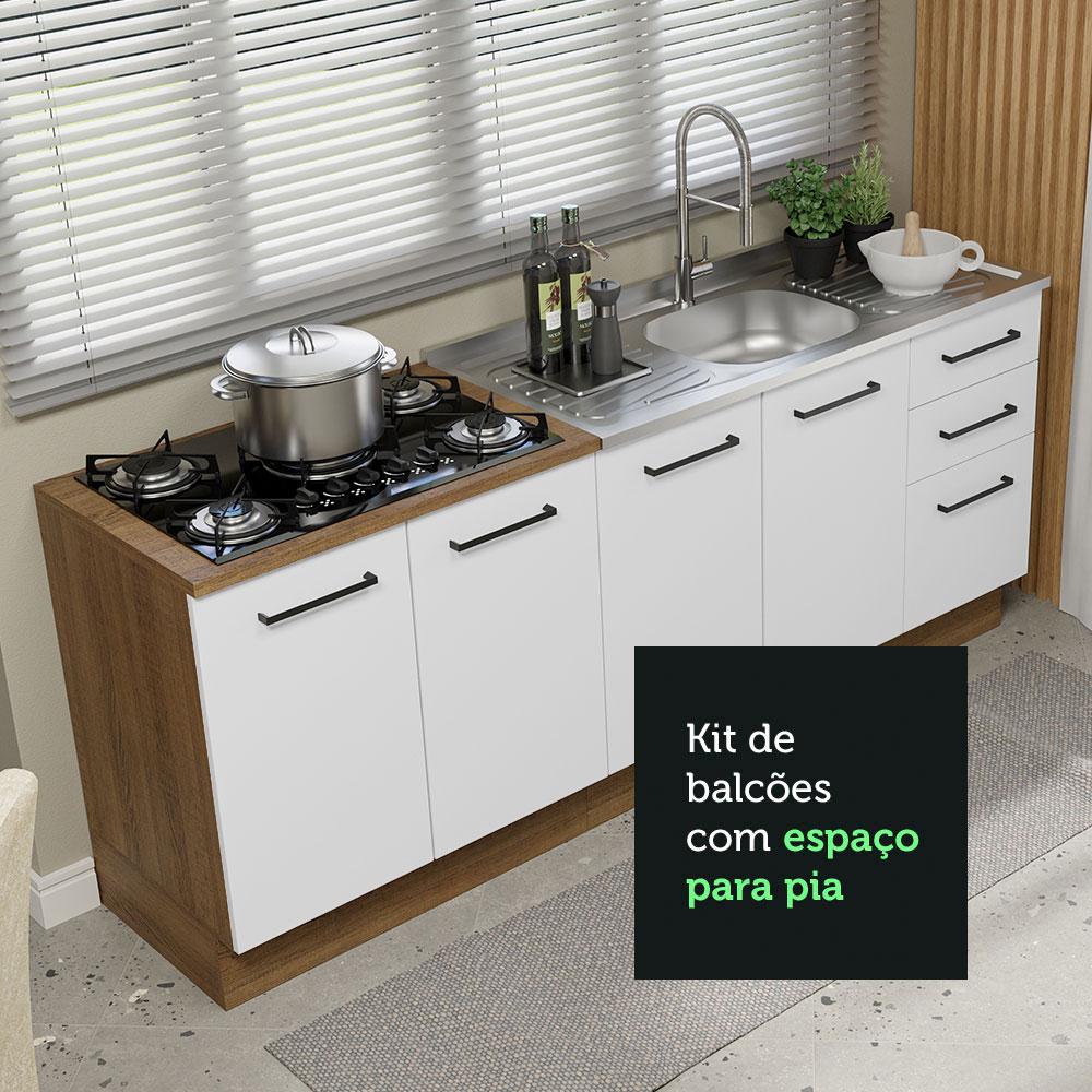 Foto 7 pulgar | Muebles de Cocina Madesa Ágata Marrón con Blanco 3 Cajones y 4 Puertas - sin Tablero ni Fregadero