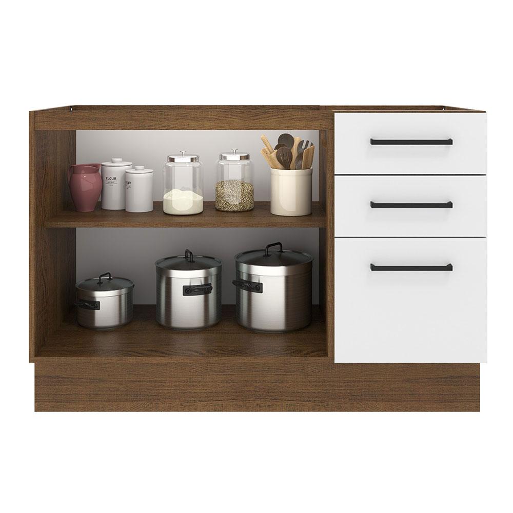 Foto 4 pulgar | Mueble de Cocina para Fregadero Madesa Agata 2 Puertas y 3 Cajones Marrón
