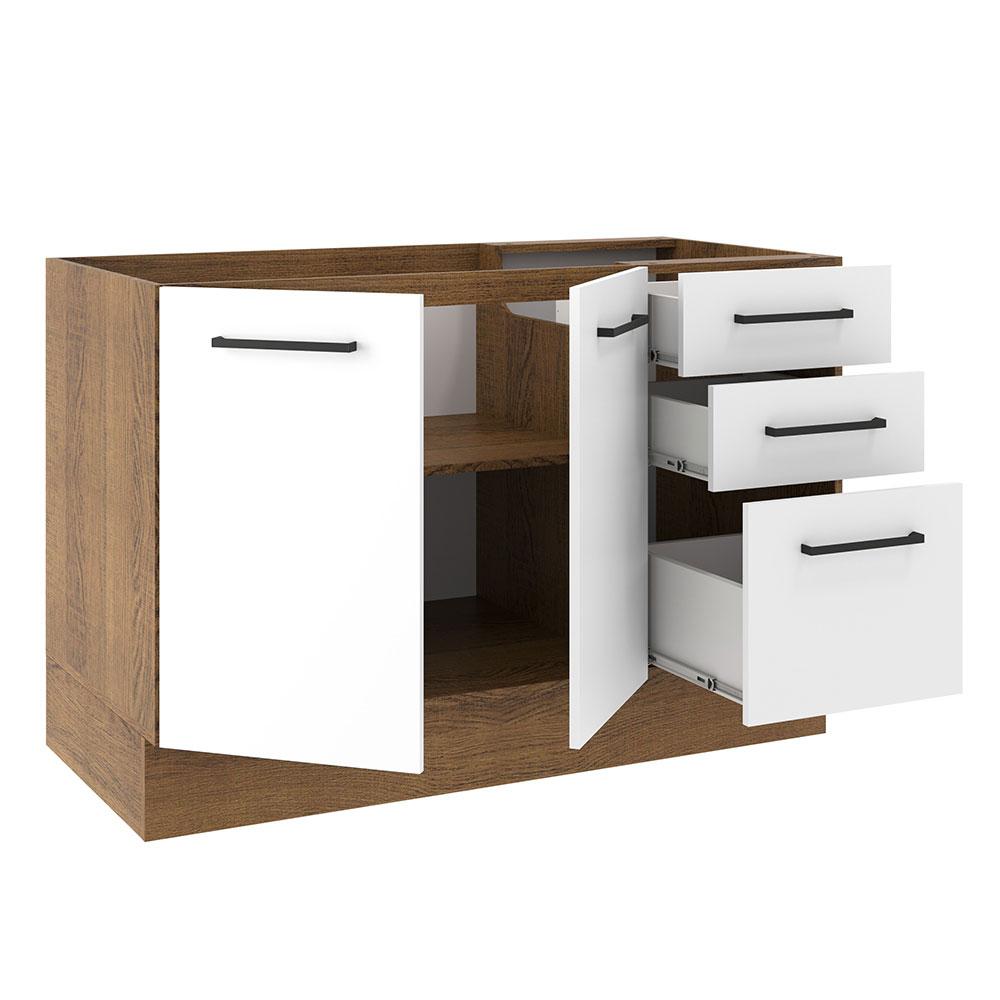 Foto 5 pulgar | Mueble de Cocina para Fregadero Madesa Agata 2 Puertas y 3 Cajones Marrón