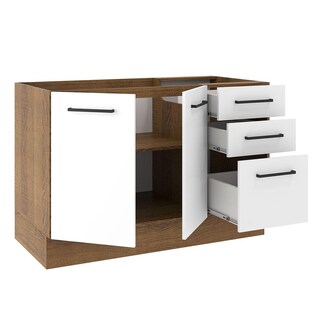 Foto 4 | Mueble de Cocina para Fregadero Madesa Agata 2 Puertas y 3 Cajones Marrón
