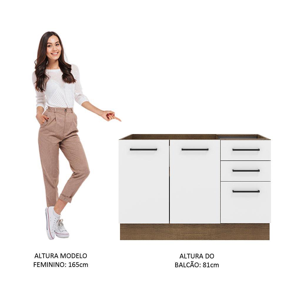 Foto 6 pulgar | Mueble de Cocina para Fregadero Madesa Agata 2 Puertas y 3 Cajones Marrón