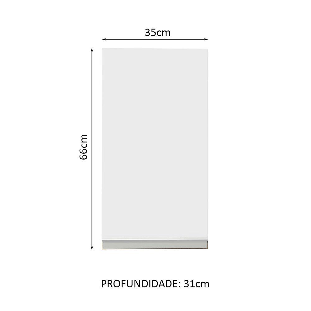 Foto 3 pulgar | Alacena Madesa Glamy 35 Cm 1 Puerta Marrón/Blanco