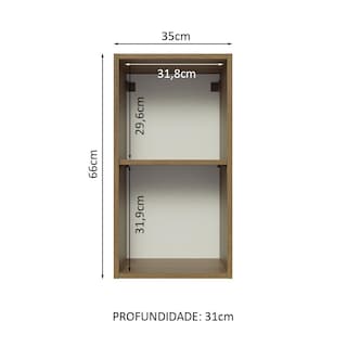 Foto 3 | Alacena Madesa Glamy 35 Cm 1 Puerta Marrón/Blanco