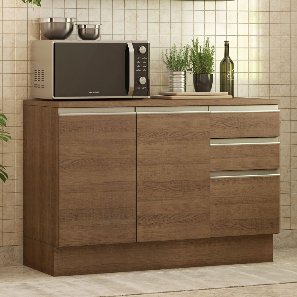 Foto 2 | Mueble de Cocina para Fregadero Madesa Glamy 120 cm 2 Puertas y 3 Cajones Marrón