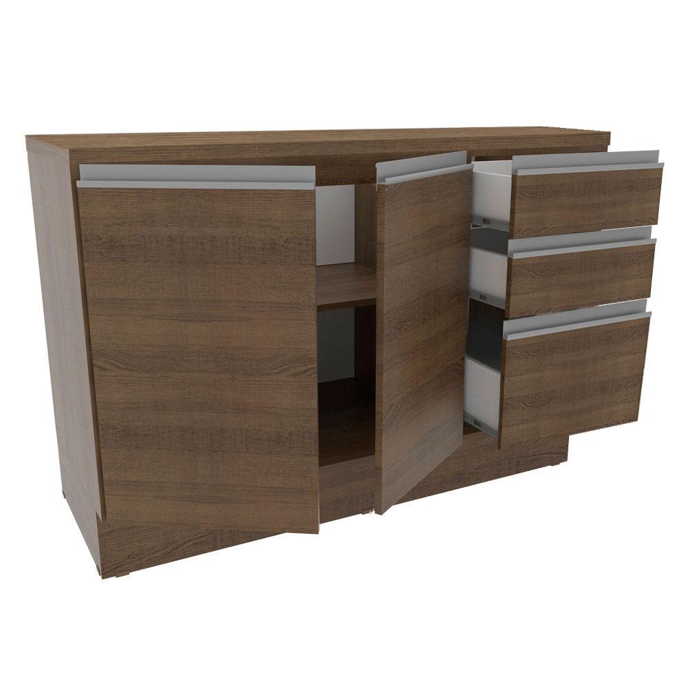 Foto 9 pulgar | Mueble de Cocina para Fregadero Madesa Glamy 120 cm 2 Puertas y 3 Cajones Marrón