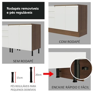 Foto 2 | Mueble de Cocina Madesa Glamy 120 cm - Mostrador para Fregadero con Encimera