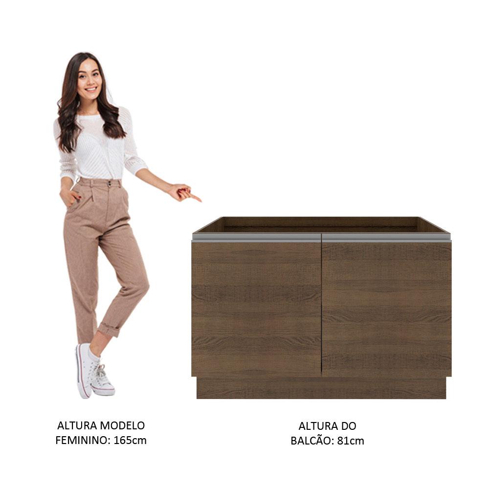 Foto 6 pulgar | Mueble De Cocina Para Fregadero Madesa Glamy 120 Cm 2 Puertas (con Tablero) Marrón